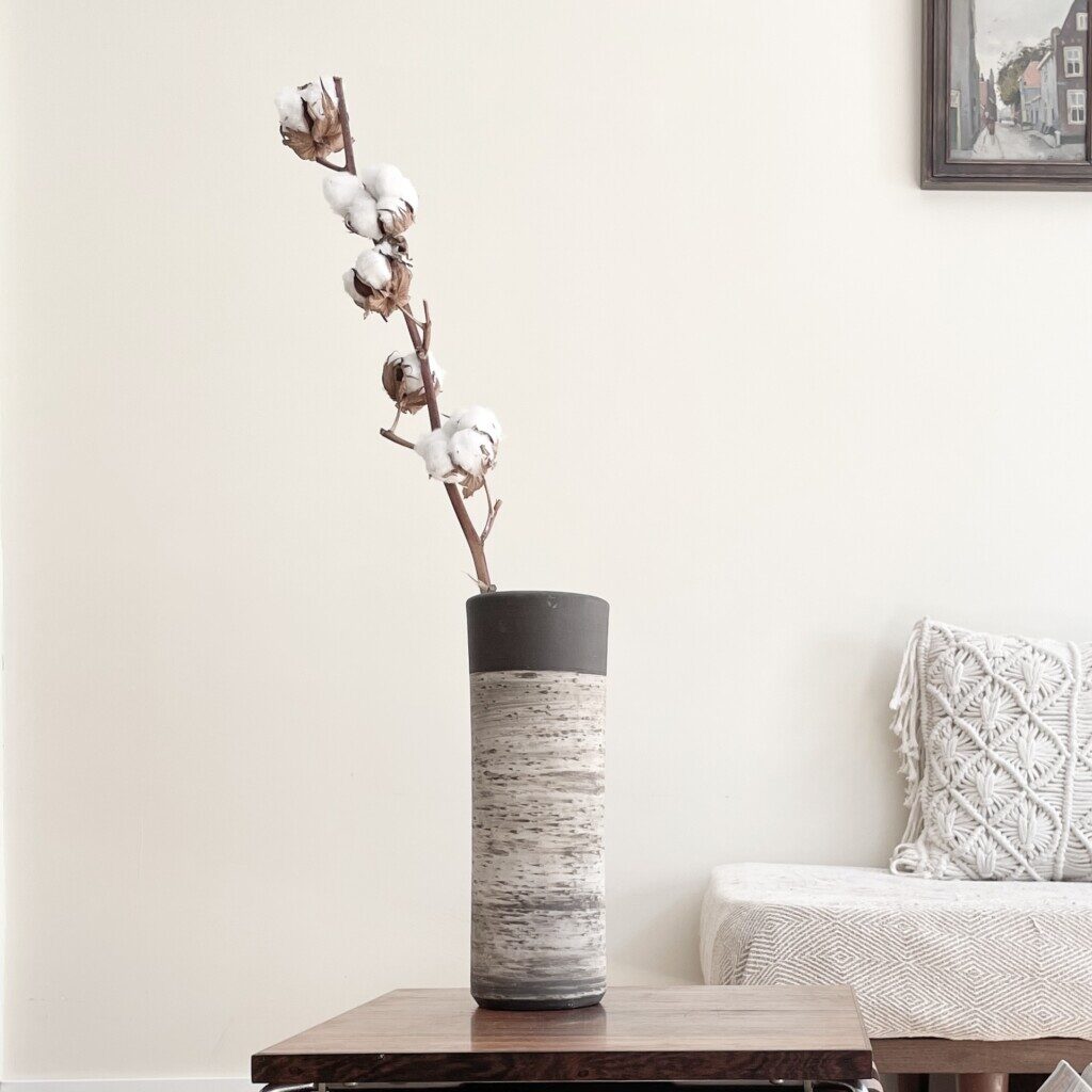 vintage vaas, vase, berkenbast, Ravelli, Dutch design