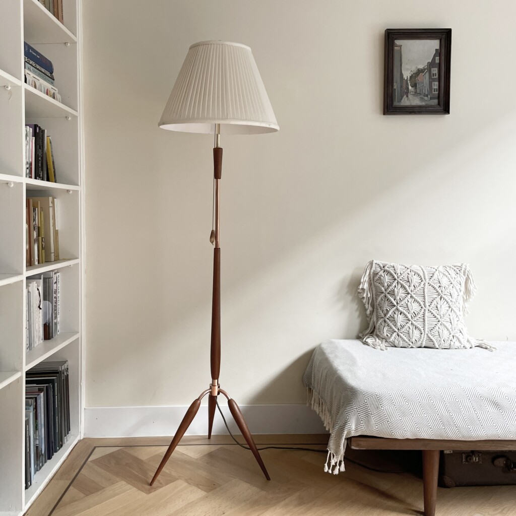 Vintage tri-pod vloerlamp, Fog & Morup, jaren 60